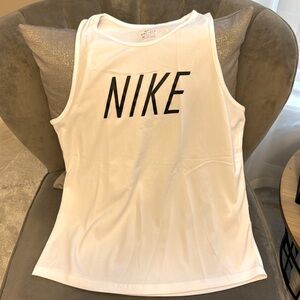 White Nike Dri-Fit sleeveless tee